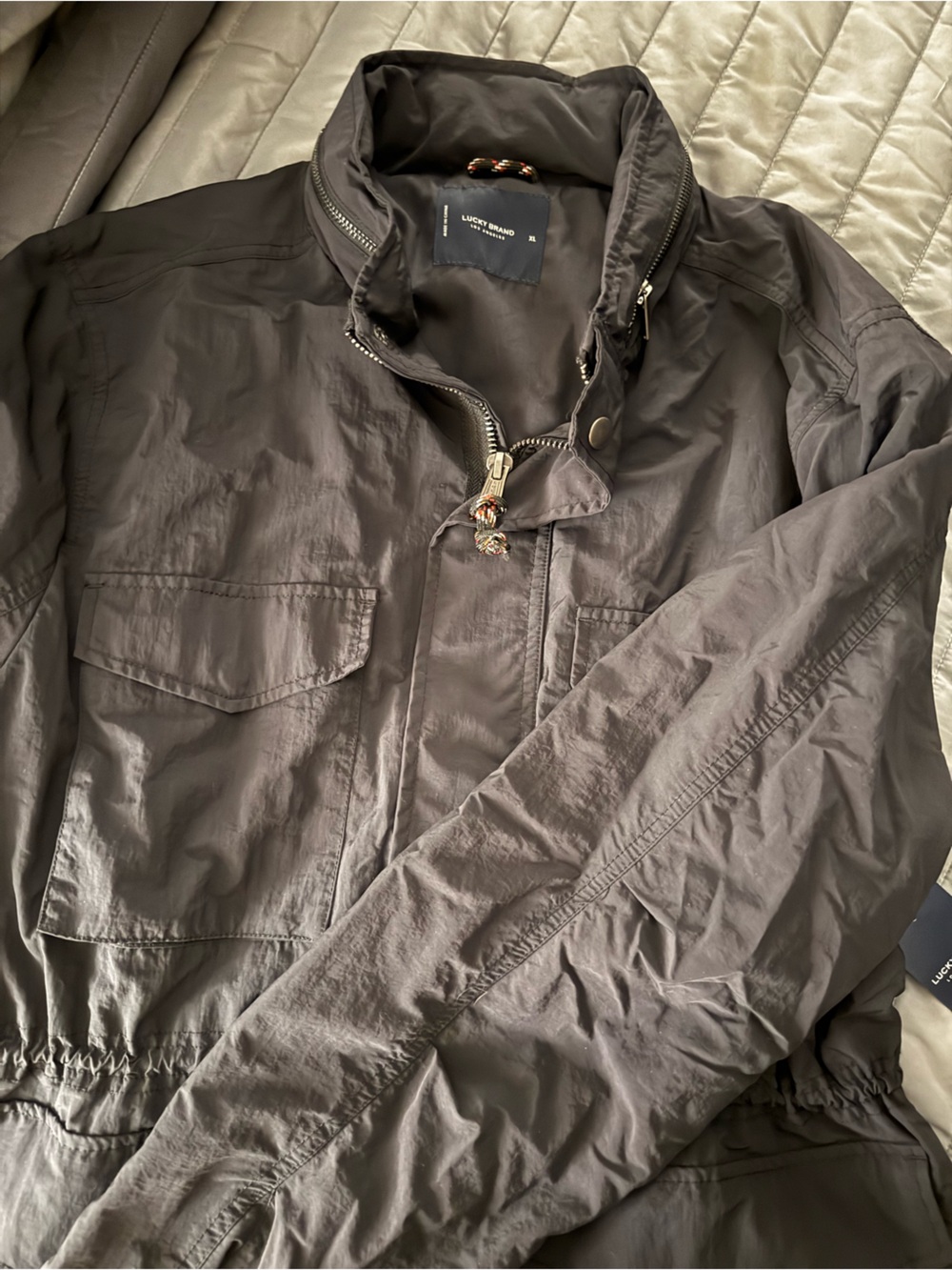 Lucky Brand Men's Black Hooded Utility Jacket- XL -Never Worn